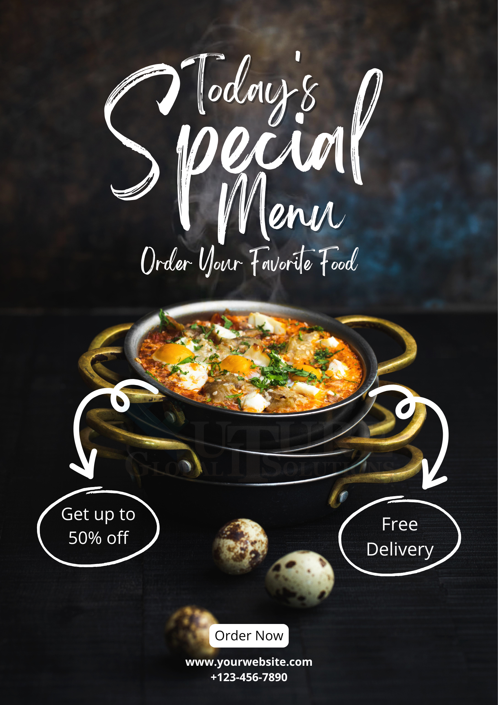 Black & White Simple Restaurant Promotion Poster