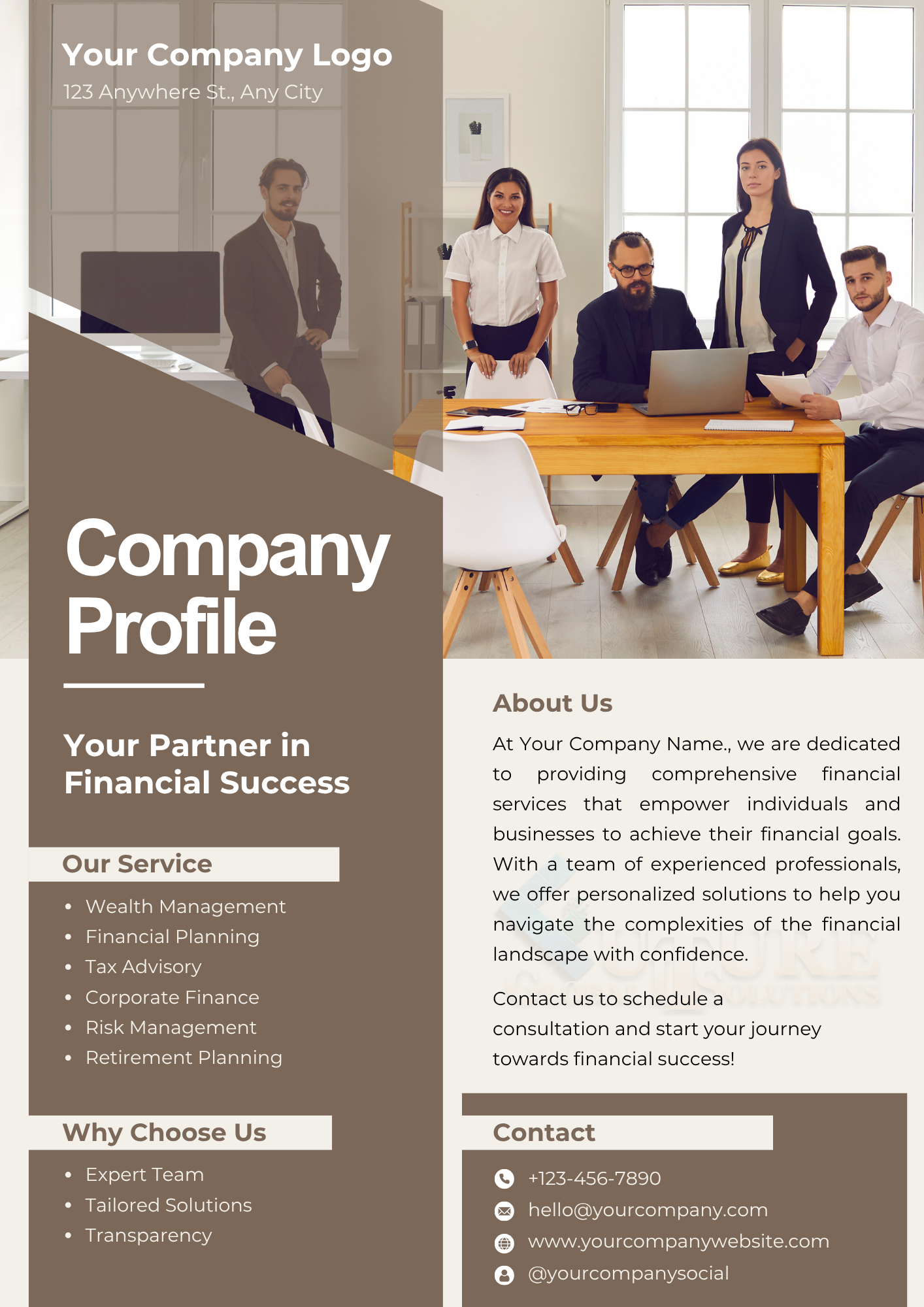 Brown Modern Company Profile A4