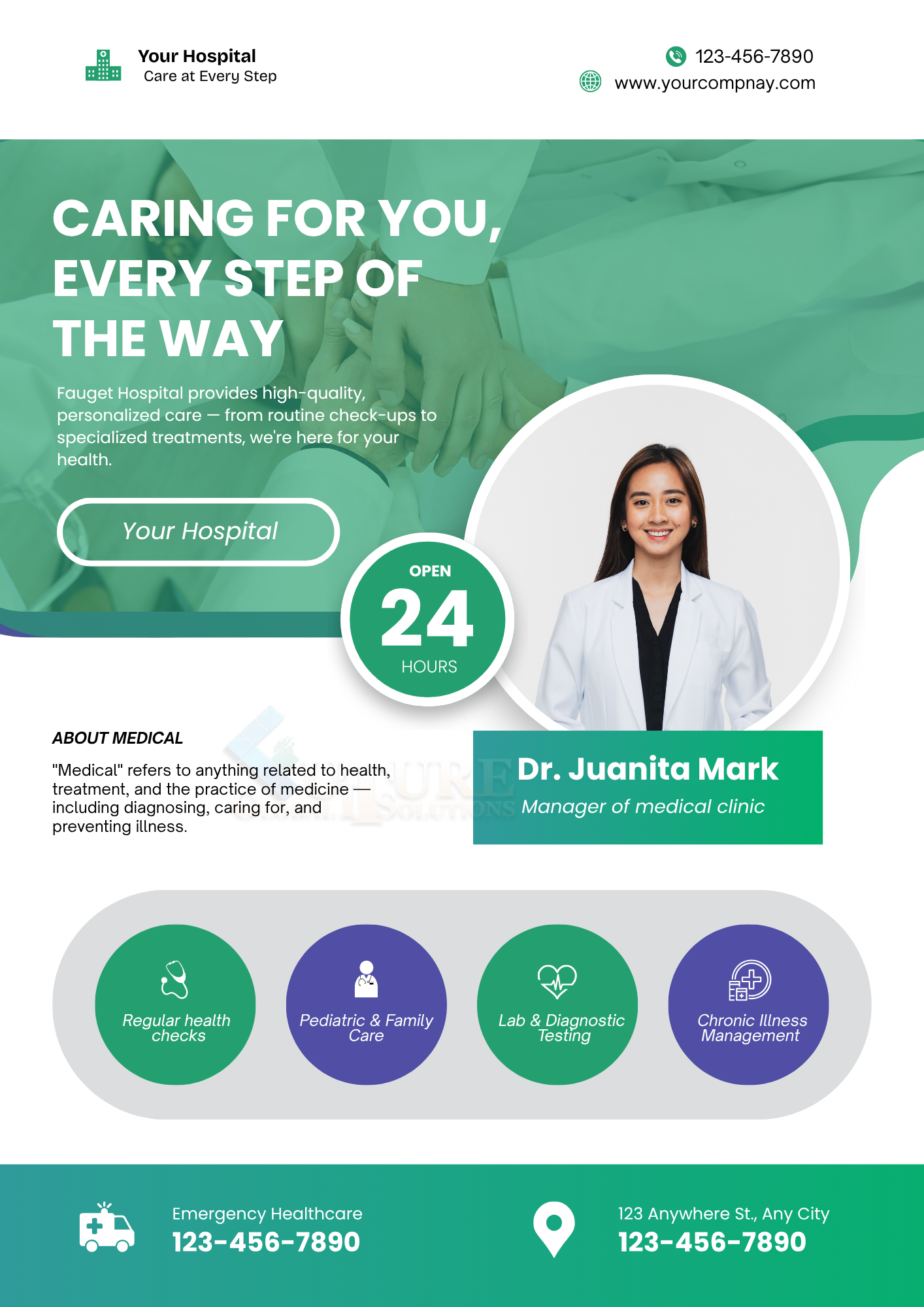 Green and White Modern Medical Flyer